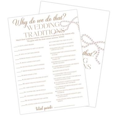 Imagem de Lesixur Why Do We Do That Wedding Traditions Game Bridal Shower Game 30 Guests, Pearl Couples Engagement Party Bridal Party Wedding Shower（5 * 7 Inches Card with 1 Answers Card）- 14