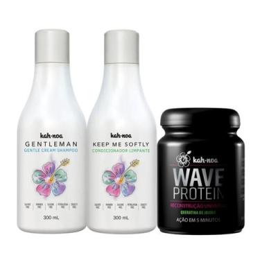 Imagem de Kit Shampoo, Cond e Máscara Reconstrução Wave Protein Kah-Noa