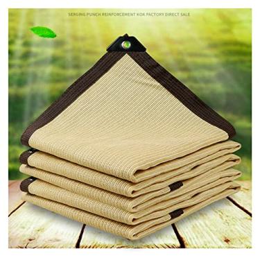 Imagem de BDSHL 90% rede de pano de sombra de proteção solar, lona de malha de sombra de jardim para cobertura de plantas, estufa, galinheiro, tomate, plantas, personalizável (cor: bege, tamanho: 4 x 6 m)