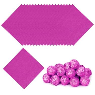 Imagem de PATIKIL Embalagens de doces de 7,5 cm, 100 peças de papel de embrulho de chocolate para decoração de doces caseiros de caramelo faça você mesmo, embalagem de bolo de chocolate, rosa escuro vermelho