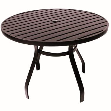 Imagem de Mesa 90cm Sevilla Ripada Alumínio área Externa Interna Jardim Marrom