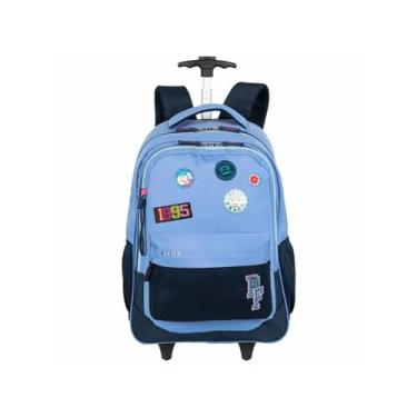 Imagem de Mochila Carrinho Externo Paul Frank Casual Patches - Azul