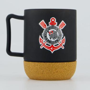 Imagem de Caneca Corinthians Vidro Com Porta Copos Rolha - Brasfoot, Único