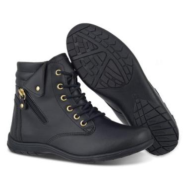 Imagem de Bota coturno feminina cano curto - New Step, Preto, 37