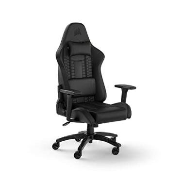 Imagem de Cadeira Gamer Corsair TC100 Relaxed Leatherette, Até 120Kg, com Almofadas, Reclinável, Cilindro de Gás Classe 4, Preto - CF-9010050-WW