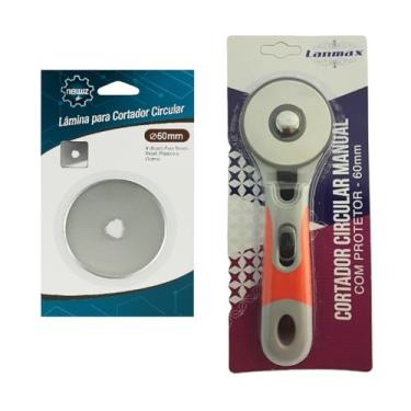 Imagem de Cortador Circular Manual 60mm Lanmax com 1 Lâmina Extra | Cabo Emborrachado com Protetor | Ferramenta para Artesanato, Costura, Patchwork, Quilting e DIY