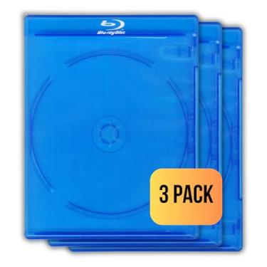 Imagem de Capas Blu Ray únicas originais (pacote com 3) – Caixas de Blu-ray de substituição de qualidade de estúdio | 1 estojo de armazenamento de disco | Tamanho padrão de 12 mm | Capas Blue Ray ecológicas