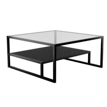 Imagem de Mesa de Centro com Tampo de Vidro Toledo Preta - New Green