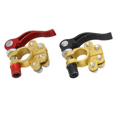 Imagem de Conectores do Terminal Bateria Vermelha Positiva Preta Negativa Liberação Rápida Terminais de Fiação 4 Vias