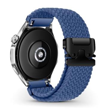 Imagem de RoYiio Pulseira de nylon para Amazfit Bip 6 / Bip 5 / Balance/Pop 3S / GTR 4 / GTR 3 Pro, respirável, macia, confortável, pulseira esportiva de nylon tecido de 22 mm para Garmin Venu 3 / Forerunner