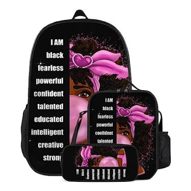 Imagem de Maynofu Mochila Escolar Para Meninas Negras Africanas, Conjunto De Mochilas Adolescentes, Laptop Com Lancheira E Estojo