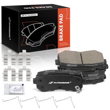 Imagem de A-Premium Conjunto de 4 pastilhas de freio a disco de cerâmica traseiras compatíveis com modelos selecionados Hyundai & Kia - 2018-2023 Kona, 2021-2022 Seltos