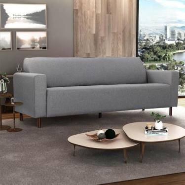 Imagem de Sofá 4 Lugares Herval Elos, Linho Cinza, 208 cm