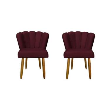 Imagem de Kit 2 Cadeiras Flor para Quarto Penteadeira - Balaqui Decor, Bordo