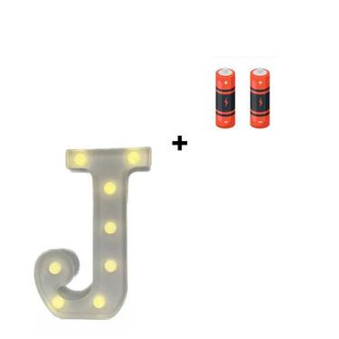 Imagem de Letra Luminária Led 3d Festa Decoração + Pilha Grátis - Partiufesta, J