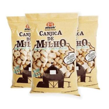 Imagem de Pipoca Salgada Canjica De Milho Com Sal Marinho Okoshi Contendo 3 Paco