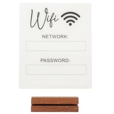 Imagem de Luxshiny Placa De Senha De Wifi Em Acrílico Branca Fácil De Instalar Casa Escritório Restaurante 7 5 X 6