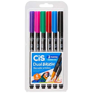 Imagem de Caneta pincel dual Brush Aquarelável com 6 cores Cis