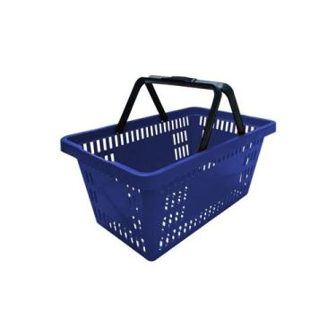 Imagem de Cesta de Compras em PP com Alça 16l A Preto CX 15un - Semaza, Azul