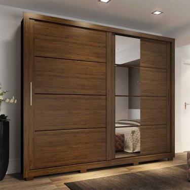 Imagem de Guarda-roupa 270cm Casal com Espelho 2 Portas de Correr Palace Henn - 