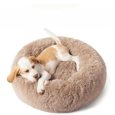 Imagem de CAMA PET DONUT NUVEM PELUCIA P REDONDA CAMINHA PELUCIADA NINHO CASINHA CASA COLCHONETE CÃO GATO 40CM (MARROM,P)