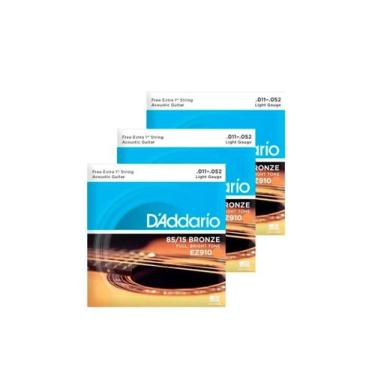 Imagem de Kit 3 UND. Encordoamento para Violão D'addario EZ910