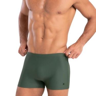 Imagem de Sunga Boxer Box Praia Mash Confortável Lisa Laterais Largas, Verde, G