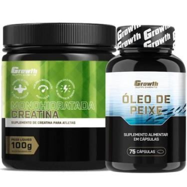 Imagem de Creatina Pura 100g Monohidratada + Omega 3 75 Caps Growth
