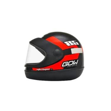 Imagem de Capacete Gow Automático Preto/Vermelho Tamanho 62