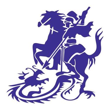 Imagem de Adesivo São Jorge e o Dragão decorativo parede carro caminhão capacete notebook proteção fé (AZUL MARINHO, 45X45cm)