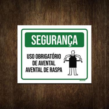 Imagem de Placa Segurança - Uso Obrigatório Avental De Raspa 18X23