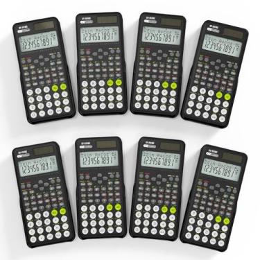 Imagem de 8 peças, calculadora científica, material escolar, 401 funções, exibição de 2 linhas, calculadora de mesa, ensino médio, estudante