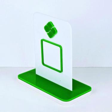 Imagem de Placa em acrilico para qr code de pix cor branco com verde escuro - CR