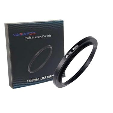 Imagem de Adaptador de anel de metal para cima/para baixo compatível com câmeras mirrorless DSLR Lens, conversor de rosca de filtro UV CPL ND, preto (43-49)