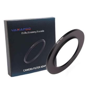 Imagem de Adaptador de anel de metal para cima/para baixo compatível com câmeras mirrorless DSLR Lens, conversor de rosca de filtro UV CPL ND, preto (58-82)