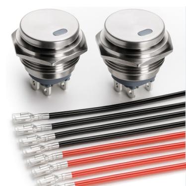 Imagem de Gebildet Aço Inoxidável 12-24V/15A À Prova D'Água Interruptor de Balancim Redondo 22mm LED Azul Iluminado ON Off 4 Pinos Interruptor de Alternância Iluminado para Carro Marítimo RV Caminhão