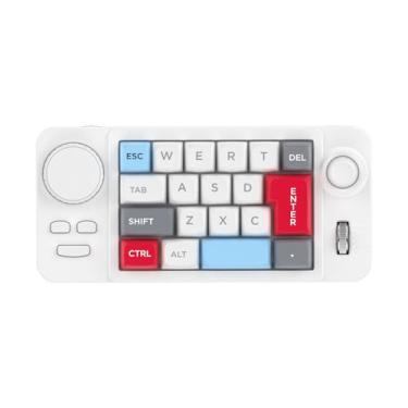 Imagem de JOMAA Teclado mecânico para jogos de 19 teclas, teclas de troca a quente, programável macro, retroiluminação RGB, com fio tipo C, para PC/Mac - teclado numérico compacto (branco)