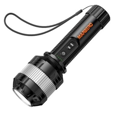 Imagem de MARBERO Lanterna recarregável potente de 5000 mAh, luz de emergência LED de alto lúmens, com saída USB C de 12 W para celular, tablet, lanterna brilhante com zoom de 3 modos para acampamento