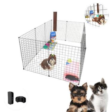 Imagem de Cercadinho 10 Painéis 60x80cm Modular Cerca Aramada Segurança e Pratic