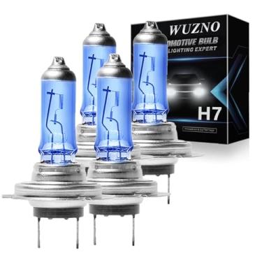 Imagem de Wuzno Pacote Com 4 Lâmpadas Halógenas H7 12V 55W Brancas 5000K Para Farol De Neblina 12972 64210 Superbrilhantes Substituição