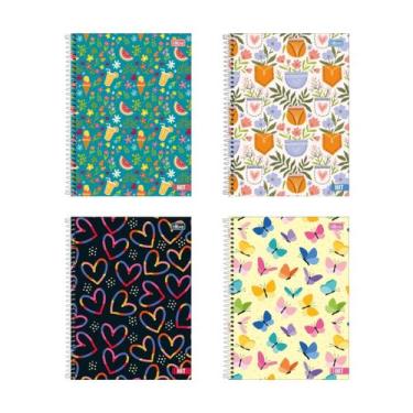 Imagem de Caderno Espiral Hit Feminino Tilibra 80 Folhas 200x275mm Universitário