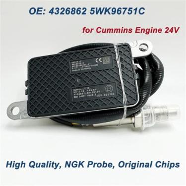 Imagem de Compatível com motor Cummins 24V 4326862 5WK96751C 4326862RX 2872945 Compatível com qualidade Compatível com sonda NGK NOX Sensor de oxigênio de nitrogênio Fabricado na Alemanha