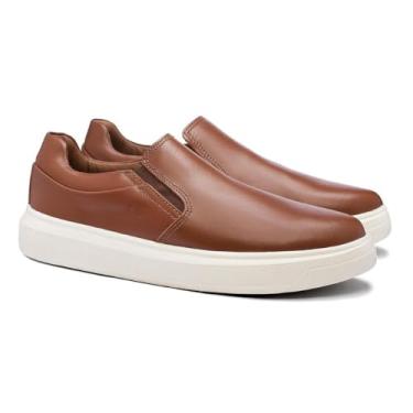 Imagem de Tênis Slip On Masculino Casual Couro Plataforma