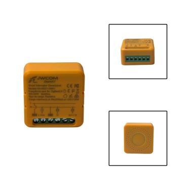Imagem de Mini Interruptor Relé Zigbee Dimmer Amazon Tuya Laranja