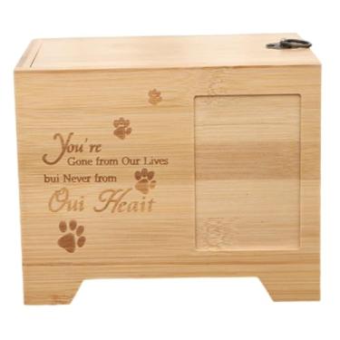 Imagem de KiBcsLic Urna Memorial para Animais de Estimação, Urna de Cremação de Madeira Prática, Funerária Decorativa Resistente para Cães e Gatos Premium, Caixa