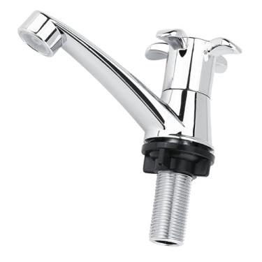 Imagem de Yosoo Health Gear Torneira de água, torneira de água fria única de plástico ABS, torneira de conexão de rosca G1/2 20 mm única de conexão, acessórios de pia de cozinha para lavatório de banheiro (Plum G1/2)