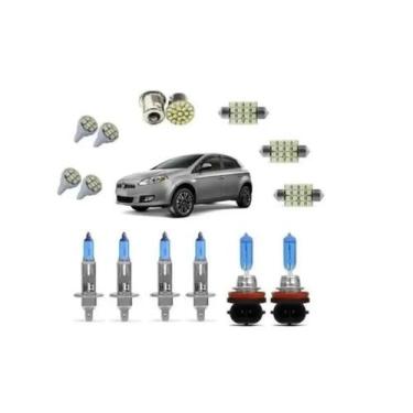 Imagem de Fiat Bravo Farol Baixo Alto Milha Kit Lâmpada Super Branca - Blue Lion