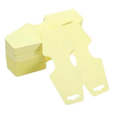 Imagem de PATIKIL Cartões de exibição de colar e pulseira, 200 peças, porta-cartões em branco, embalagem de joias para pendurar colares, gargantilhas, brincos, acessórios de faixa de cabelo (bege, 12 x 5 cm)