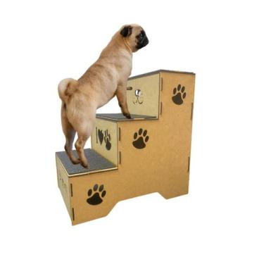Imagem de Escada Pet Morapet Dog Jump - 3 Degraus, Nogueira