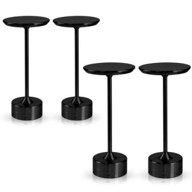 Imagem de 4x Luminária de Mesa Candeeiro Led Preto Sem Fio Tutto Home Recarregáv